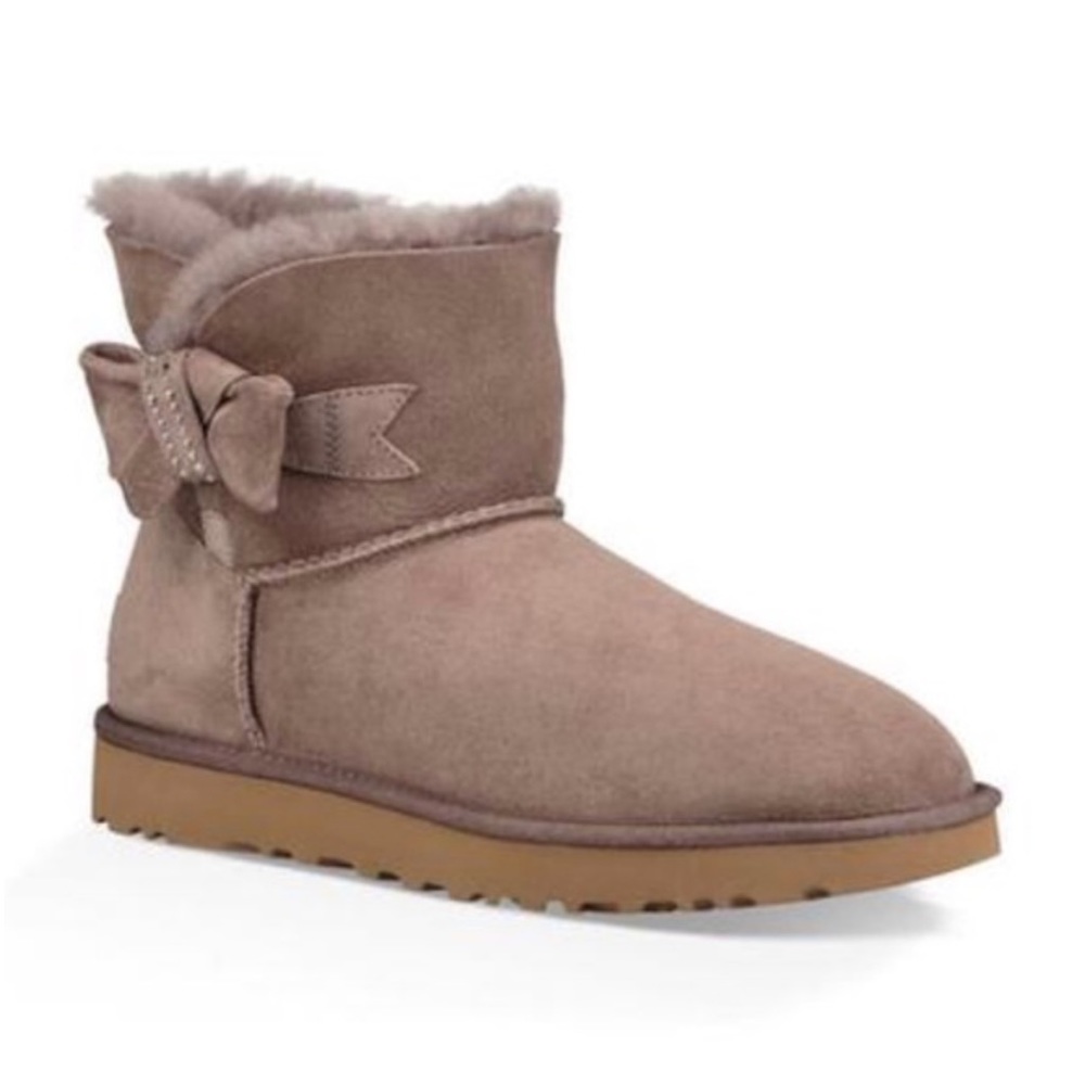UGG Jackee Knot Sparkle Boots Stormy Grey